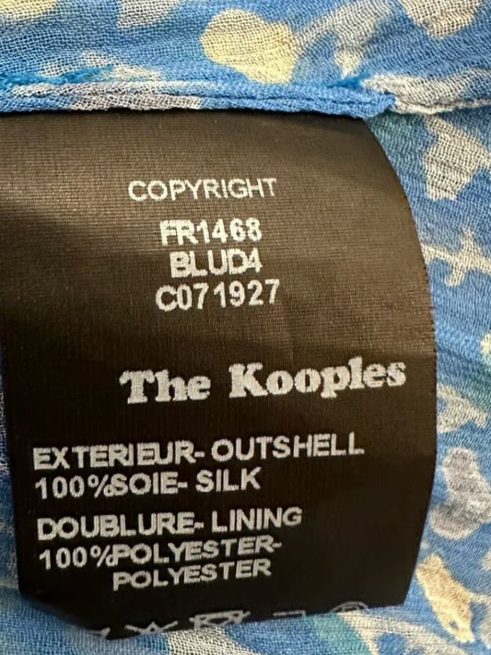 The Kooples Blue Lagoon Print Silk Muslin Dress - Picture 12 of 12